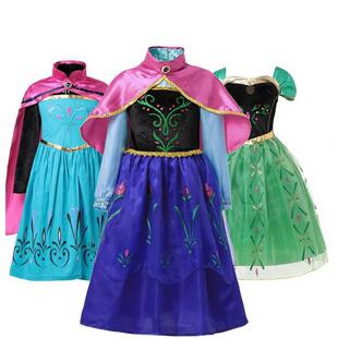 Disney Girls Princess Dress Children Anna Costume for Carniv
