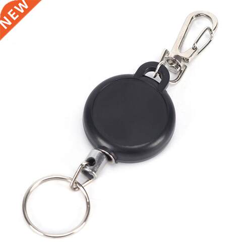 Modern Black Keychain 60cm Length Badge Reel Retractable Rec