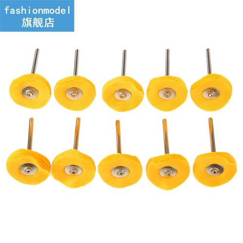 10Pcs 25mm Round Polishing Wheel 3mm Shank Buffing Cloth Whe