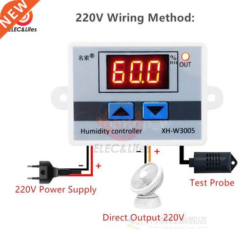 Digital Humidity Controller XH-W3005 12V 24V 110V 220V Humid