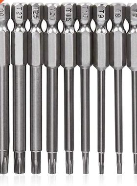 11pcs Torx Screwdriver Bits Set With Hole T6 T8 T9 T10 T15 T