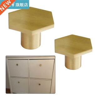 Gold Brass Hexagon Knobs Cabinet Door Handle Dresser Drawer