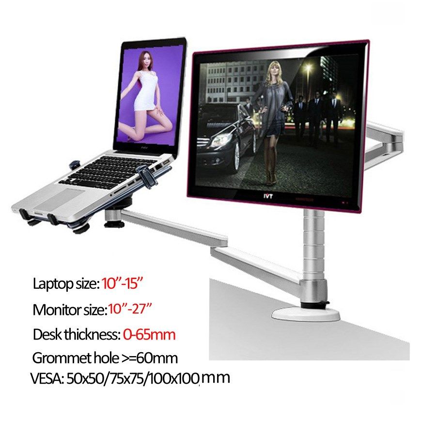 Aluminum OA-7X Multimedia monitor desktop mount LCD desk Hol