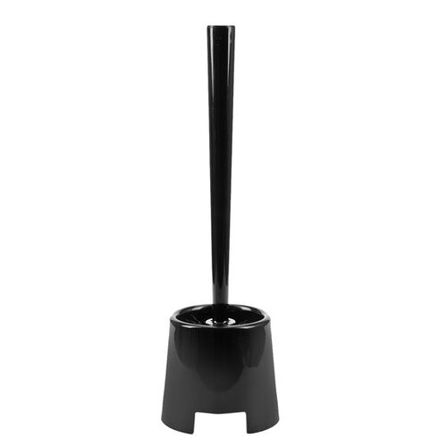 Toilet Brush with Holder, Black Wipe clean Bathroom Polyprop