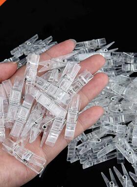 50Pcs Portable Photo Clips Plastic Mini Spring Clear Clothes