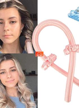 Heatless Curling Rod Headband No Heat Curls Ribbon Hair