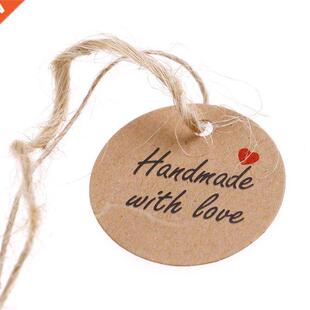 100pcs/lot Handmade With Love Labels Hang Tags Blank Kraft P