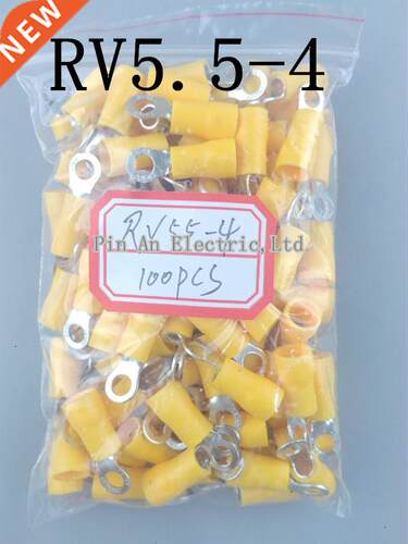 RV5.5-4 Yellow Ring insulated terminal 100PCS/Pack cable Cri