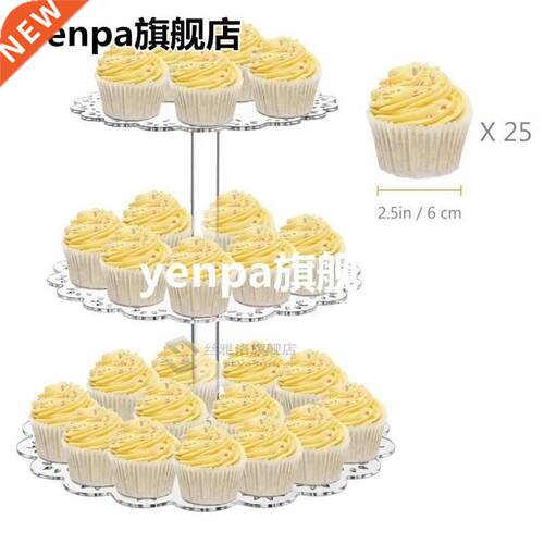 New 3 Tier Clear Cup Cake Stand Acrylic Cupcake Stand Suppli