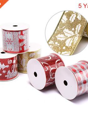 Christmas Ribbon Printing Holiday Wedding Decoration Diy Gol