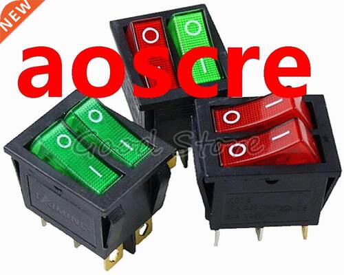 1PCS KCD8 6PIN 16A 250V 20A 125V Double Light Switch Rocker