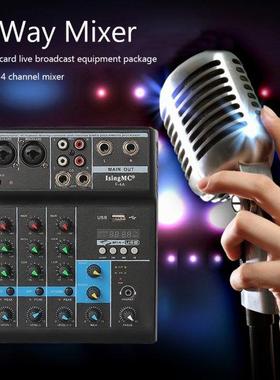 F-4A Professional Wireless 4-channel Audio Mixer Portable Bl