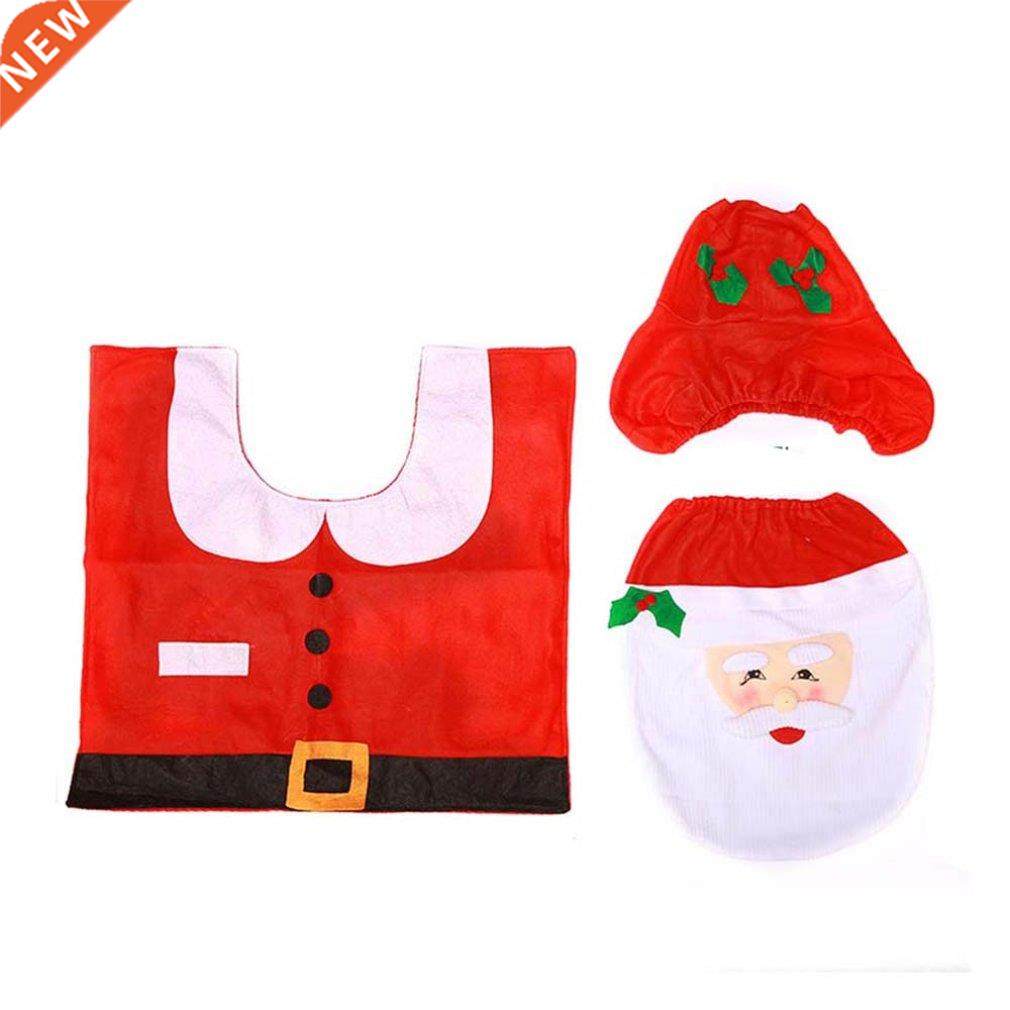 3 PCS/Set Christmas Decorations Bathroom Toilet Seat Cover H