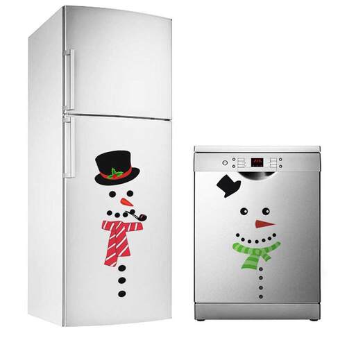 Christmas Ddecorating Snowman Fridge Applique Suitale 适用
