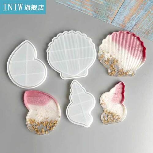 Shell Conch Tray Epoxy Resin Mold Serving Board Plate Silico