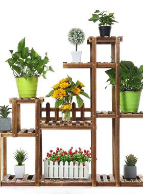 104x25x97cm Multi Tier Flower Plant Holder Stand Rack Wood S