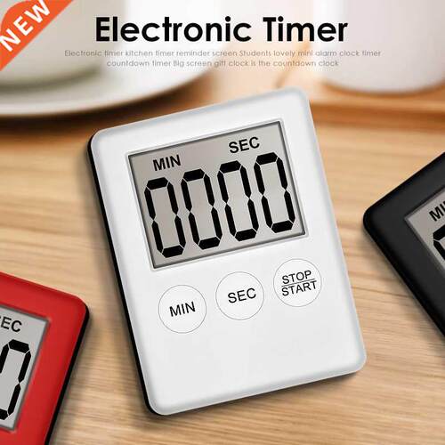 New Slim Digital LCD Screen Kitchen Timer Square Cooking Cou