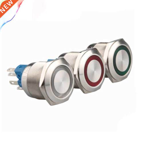 22mm metal waterproof stainless steel ring lamp push button