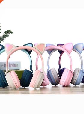 E T Cat Ear Headphones Wireless Bluetooth Ear LED Cat Ear H