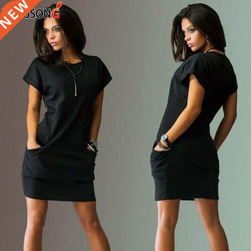 Women Poet Female Dress Summer Tshirt Dress Short Sve O