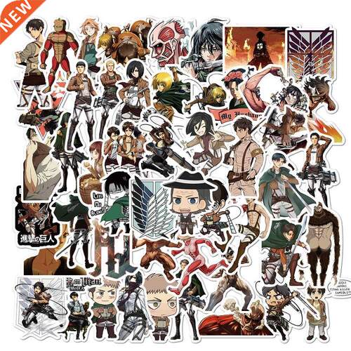 50Pcs/Set Attack on Titan Anime Cartoon Stickers for Skateb