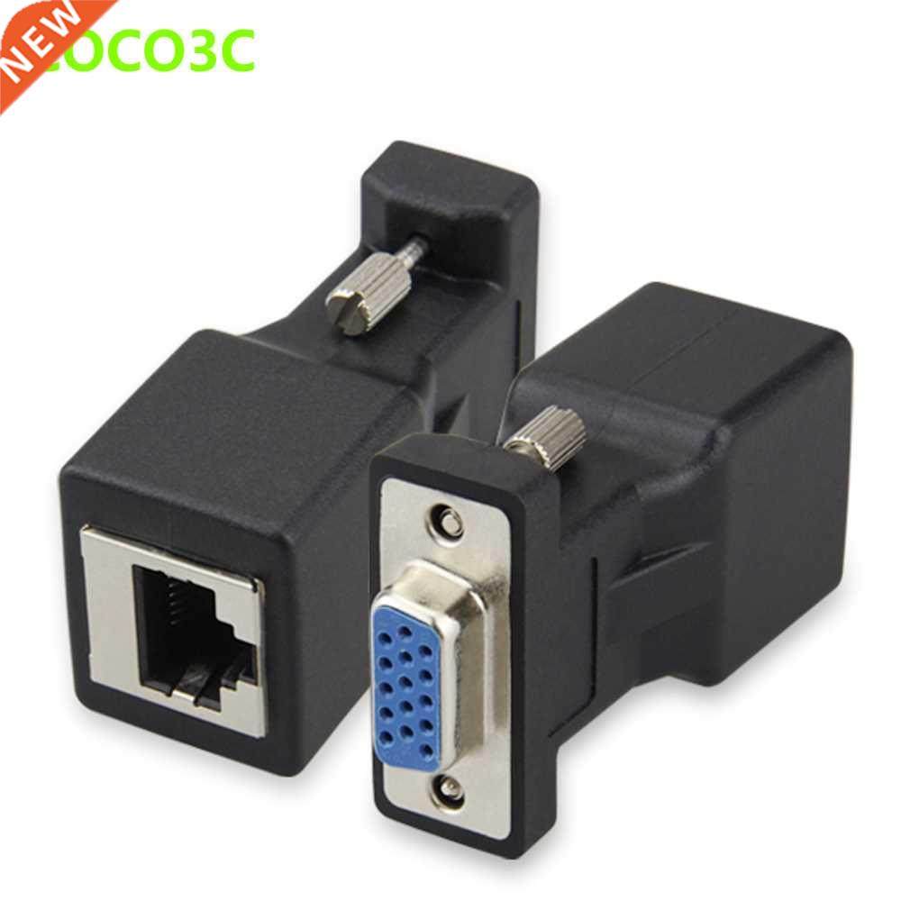 Ethernet RJ45 Female Connector to 15pin VGA Female Convertor