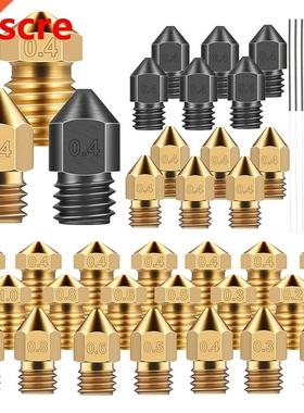 3D Printer Nozzle Set MK8 Hardened eel Brass Nozzle with C