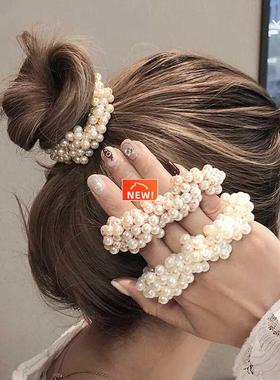 14 Colors Woman Elegant Pearl Hair Ties Beads Girls