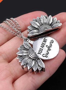 You Are My Sunshine Flower Necklace For Women Open Locket S