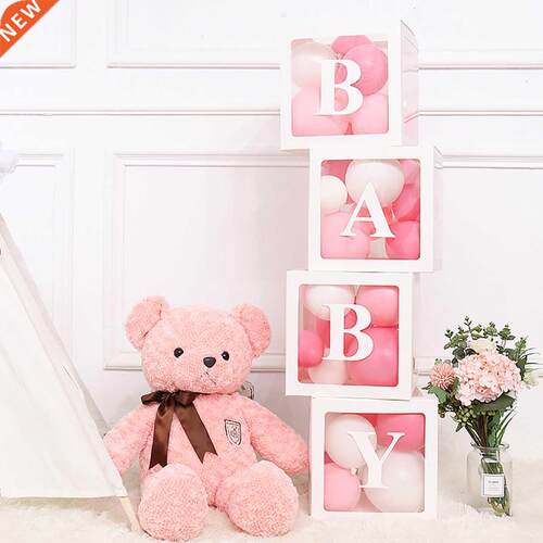 Customize Letter Transparent Name Baby Shower Balloon Box 1s