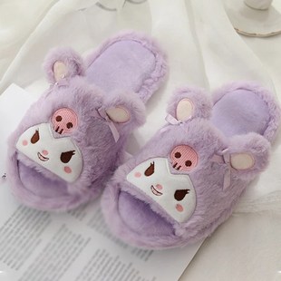 Women Slippers Girl Cute Cartoon Plush Warm Shoes Home Indoo