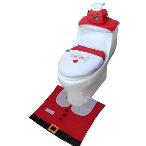 3-piece Set Santa Claus Toilet Seat Cover Bathroom Anti-slip