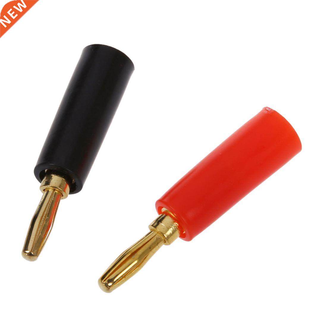 4 Pcs Screw Type Speaker Connector Banana Plug Red & Bla