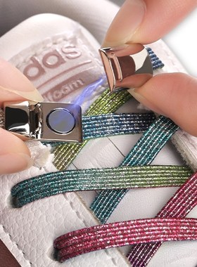 Magnetic Shoelaces Colorful Elastic No Tie Shoe laces Rainbo