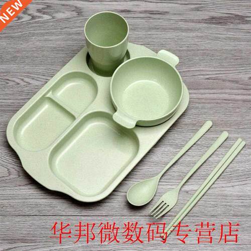 6pcs Children Cup Cute Portable Kid Tableware Set Spoon Trav