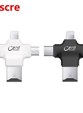 4 in 1 Card Reader Type C Micro-USB Adapter Micro-TF/SD Card