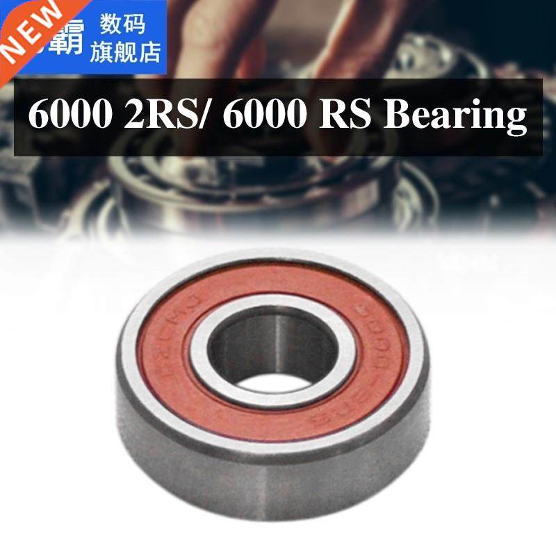 2pc 6000 2RS/6000 RS Ball Bearing 10x26x8mm Red Sealed Rubbe