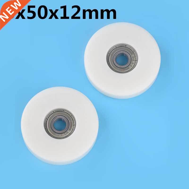 1Pcs 8x50x12 mm Nylon Plastic Wheel With Bearings Flat minia