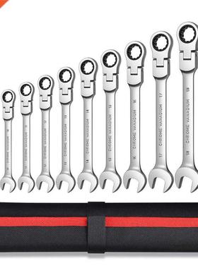 Flexible Ratchet Wrench Spanner Nut Tool Head Ratchet Metri