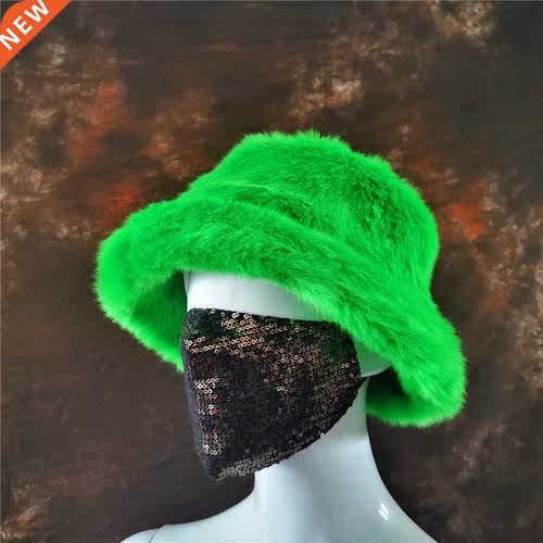New Style Faux Fur British Bucket Hats Autumn Women Winter