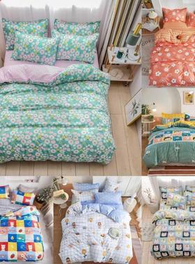 bedsheet cotton quilt duvet cover pillow cases bedding set 4