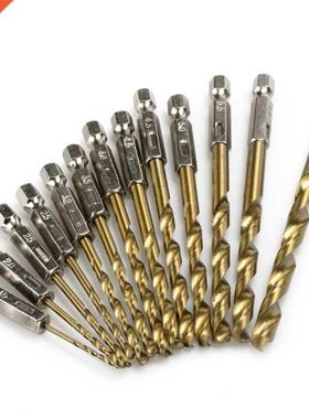 13pcs Speed Ttanum Coated Drll Bt Hex Shank 1.5-6.5mm Wo