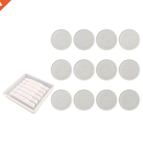 Resin Coaster Molds,Twelve Constellation Coaster Gypsum Tabl