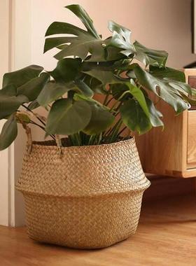 Seaweed Wicker Basket Rattan Hanging Flowerpot Flowerpot Dir