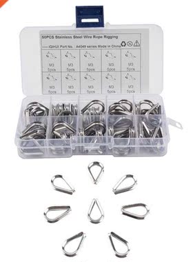50 Pieces Cable Thibles Wire Rope Thibles 3 304 Stainless