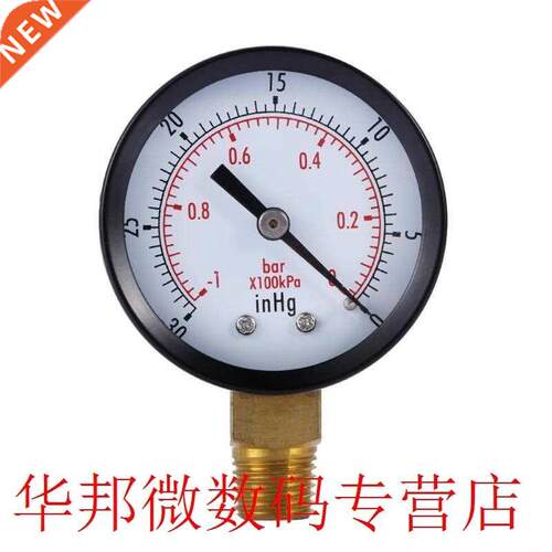 Dry Utility Vacuum Pressure Gauge Blk.Steel 1/4