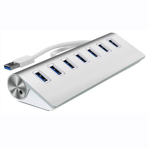 All in one USB.0 HUB Aluminum 7 Ports HUB Cable Adapter Whi