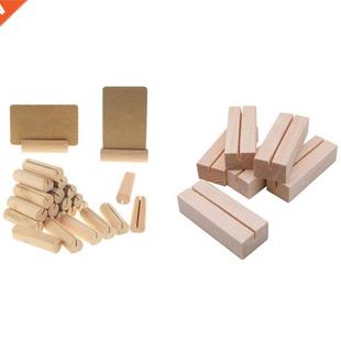 20 Pieces Wood Place Card Holders, Wooden Table Number Holde