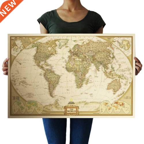 Vintage Retro Matte Kraft Paper World Map Antique Poster Wal