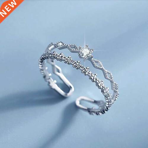 Retro Minimalist Opening Rings For Women Double Layer Moon S